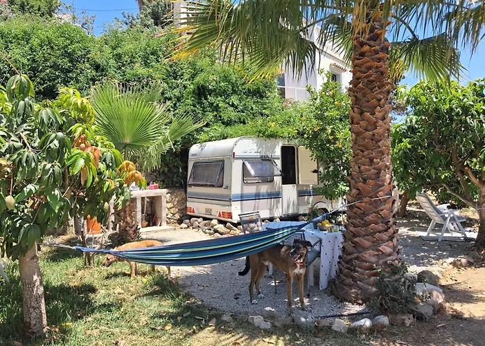 Caravan In Finca Molino In Almayate With Pool, Sea Views, Family Family Touch & Dog Madness